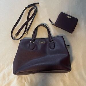 Kate Spade Deep Purple Satchel and Wallet